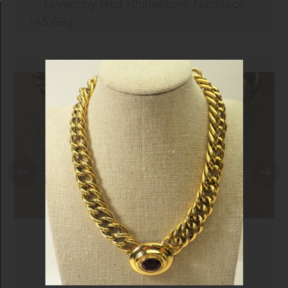 Givenchy Red and Gold Collar Necklace - Picture 4 of 8